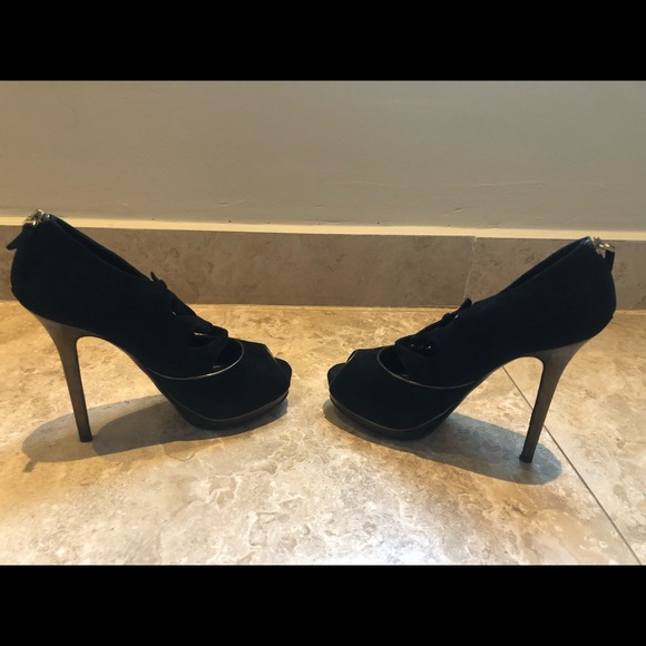 Black Platform Suede Shoes, size 8.5 - Picture 5 of 7